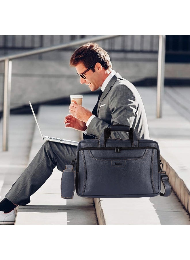 LAVERI LEATHER LAVERI Laptop Bag for Men - Leather Messenger Bag for Office - Fits up to 15 Inch Laptop - Shoulder Bag with Multiple Compartments - Executive Leather Bag for Work/Travel/Casual  - 2818  - Image 3