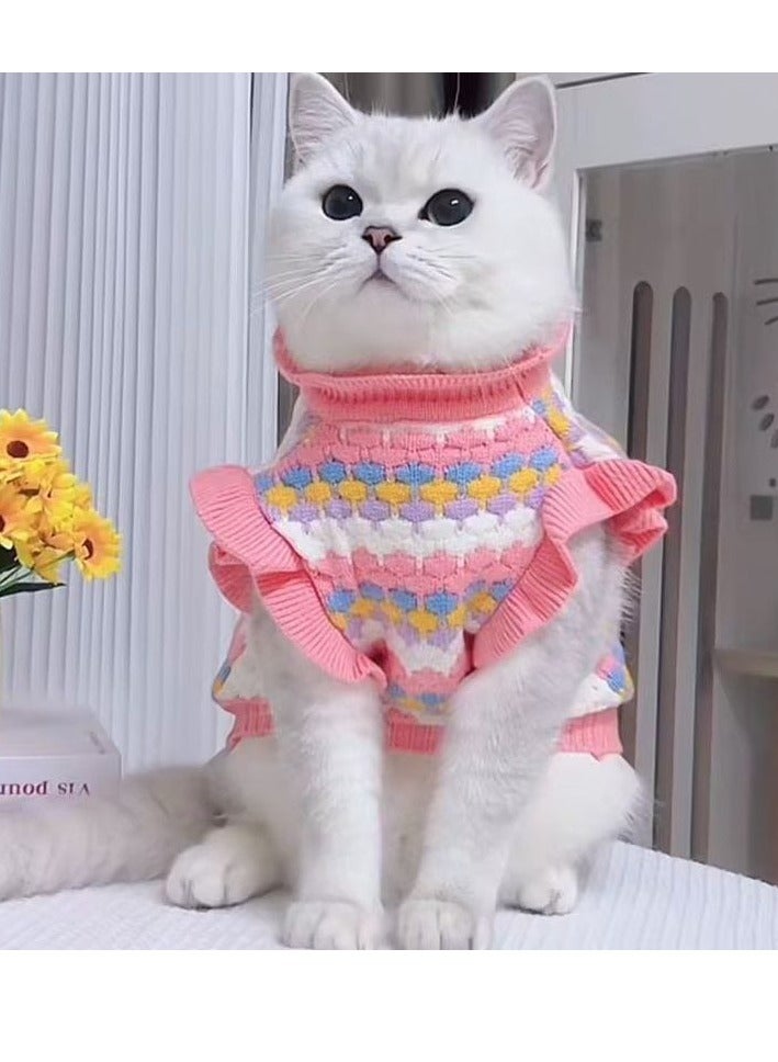 A.M Cute Tulip Flower Sweater Winter Dog Sweater Puppy Coat Thick Dog Clothes for Cat And Small Medium Dogs Boy Girl - Image 1