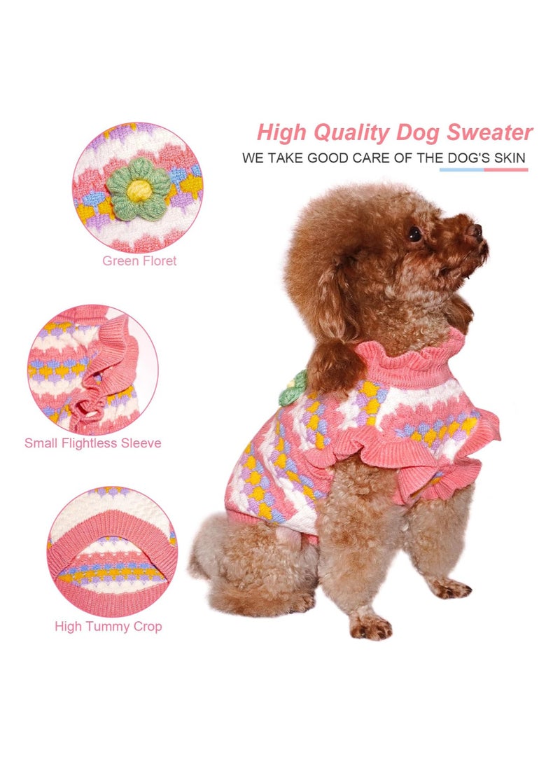 A.M Cute Tulip Flower Sweater Winter Dog Sweater Puppy Coat Thick Dog Clothes for Cat And Small Medium Dogs Boy Girl - Image 4