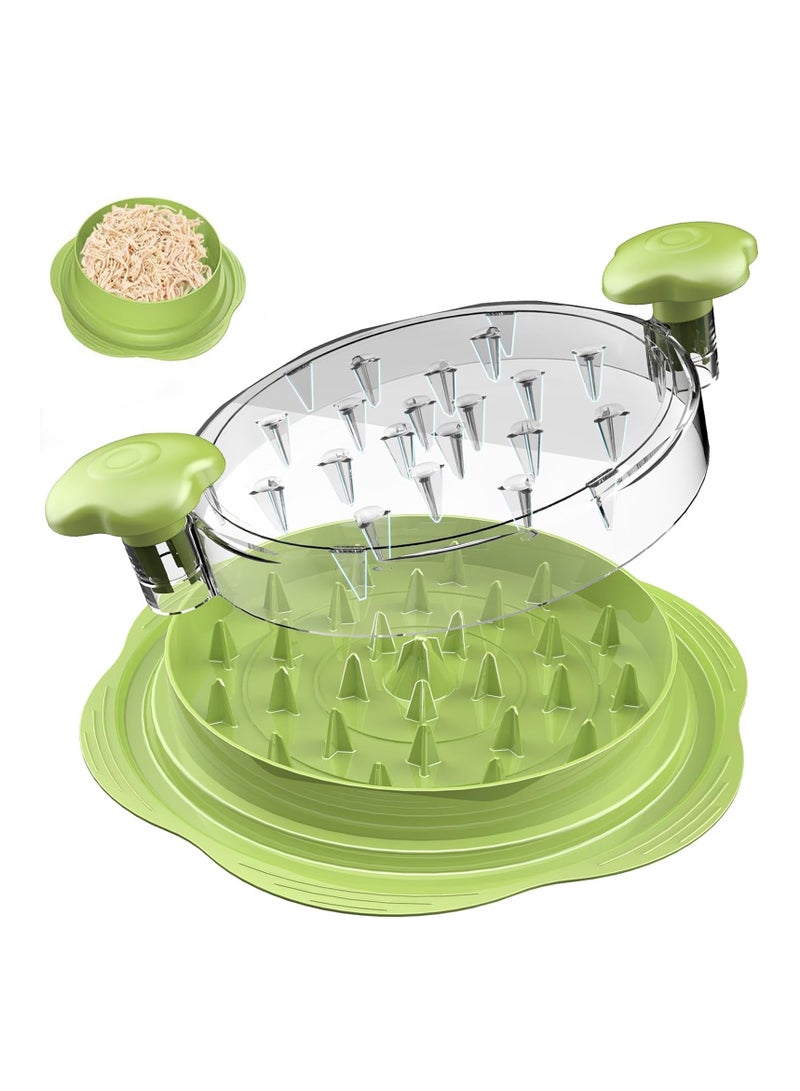 Chicken Shredder,Large Chicken Breast Shredder Tool Twist with Brush&Fork, Visible Meat Shredder Machine, Anti-Slip Strip, Ergonomic Handle, BPA Free, Pork Beef ChickenMatcha Green) - Image 1