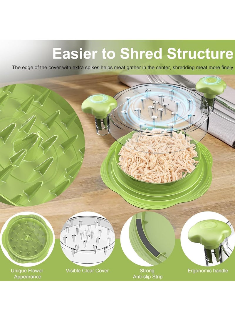 Chicken Shredder,Large Chicken Breast Shredder Tool Twist with Brush&Fork, Visible Meat Shredder Machine, Anti-Slip Strip, Ergonomic Handle, BPA Free, Pork Beef ChickenMatcha Green) - Image 5
