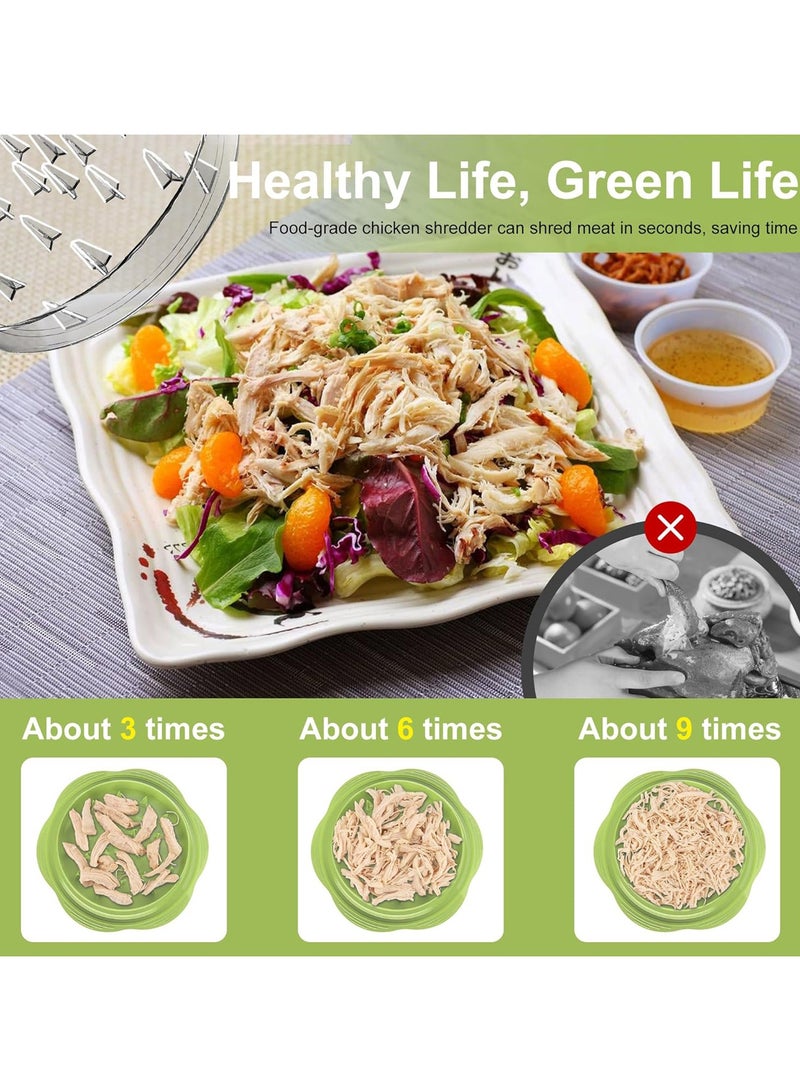 Chicken Shredder,Large Chicken Breast Shredder Tool Twist with Brush&Fork, Visible Meat Shredder Machine, Anti-Slip Strip, Ergonomic Handle, BPA Free, Pork Beef ChickenMatcha Green) - Image 4