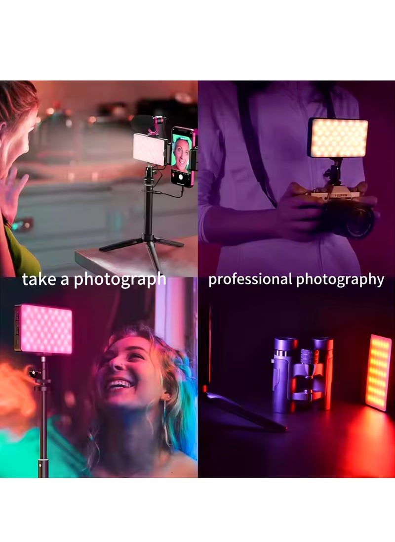 Egg Full Color W140RGB 3200mAH Portable LED Camera Light, Phone Camera Light Panel 0-360,  CRI95+2500K-9000K 20 Lighting Effects,   Rechargeable LED Lighting for Photography,  Video Conferencing, Vlog,TikTok  - Image 2