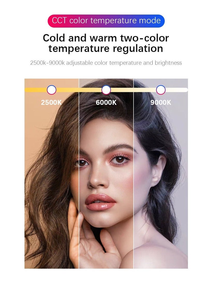 إج إضاءة الفيديو W140 RGB، لوحة إضاءة كاميرا LED  محمولة 0-360 لون كامل، CRI95+ 2500K-9000K  قابلة للتعتيم 20 تأثير إضاءة، إضاءة LED  قابلة لإعادة الشحن 3200 مللي أمبير في الساعة للتصوير  الفوتوغرافي ومؤتمرات الفيديو وTikTok - Image 4
