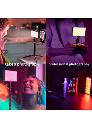 إضاءة الفيديو W140 RGB، لوحة إضاءة كاميرا LED  محمولة 0-360 لون كامل، CRI95+ 2500K-9000K  قابلة للتعتيم 20 تأثير إضاءة، إضاءة LED  قابلة لإعادة الشحن 3200 مللي أمبير في الساعة للتصوير  الفوتوغرافي ومؤتمرات الفيديو وTikTok - view 2