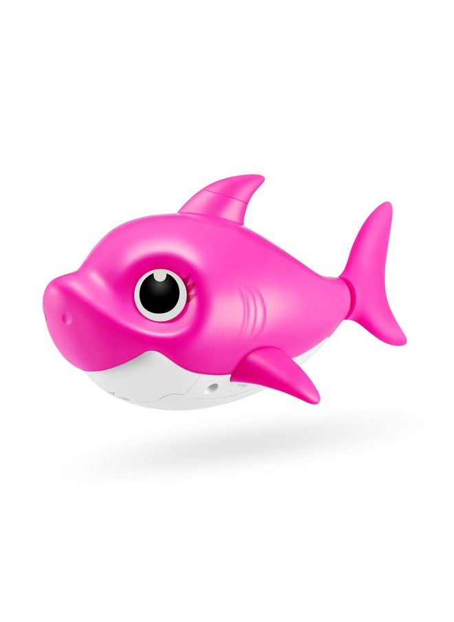ROBO ALIVE Robo Alive Junior Baby Shark New Silicon Fins Version Singing and Swimming Mommy Shark (Pink) by ZURU  - Image 1