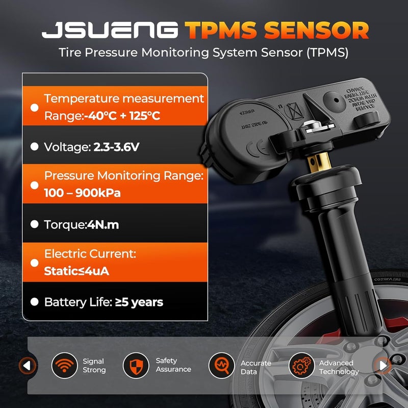 Jsueng TPMS Sensor Compatible with Buick Cadillac Chevy GMC Pontiac Saturn,1-Pack Tire Pressure Monitoring System Sensor OE#13586335 13598771 13598772 13581558 - Image 5