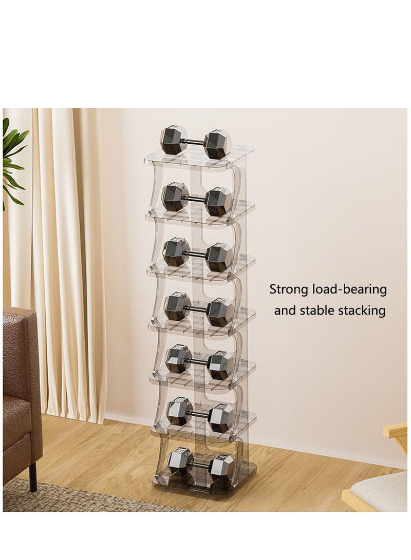 Arabest 7 Tiers Shoe Organizer, Free Standing Shoe Storage, Stackable Shoe Rack for Closet, Entryway, Small Space, Corner, Bedroom Grey  for Entryway Dorm Office, White - Image 4