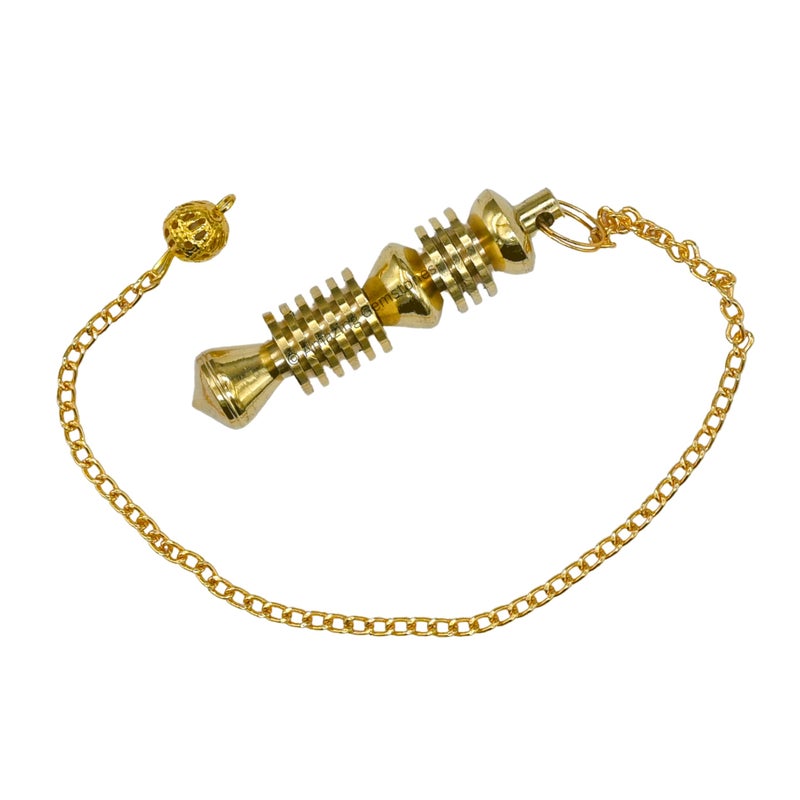 Amazing Gemstone Ibrahim Karim Universal Pendulum Healing Metal Pendulums for Divination, Gold Double ISIS Steel Copper Pendulum High Energy Pendulo de Bronce Pendulos de Mesa MP21 - Image 2