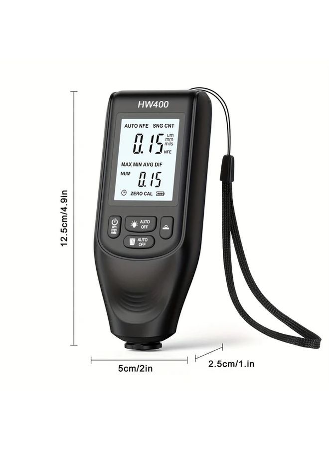 HW400 Car Coating Thickness Gauge Auto Manual LCD Display 0 2000um Black - Image 3