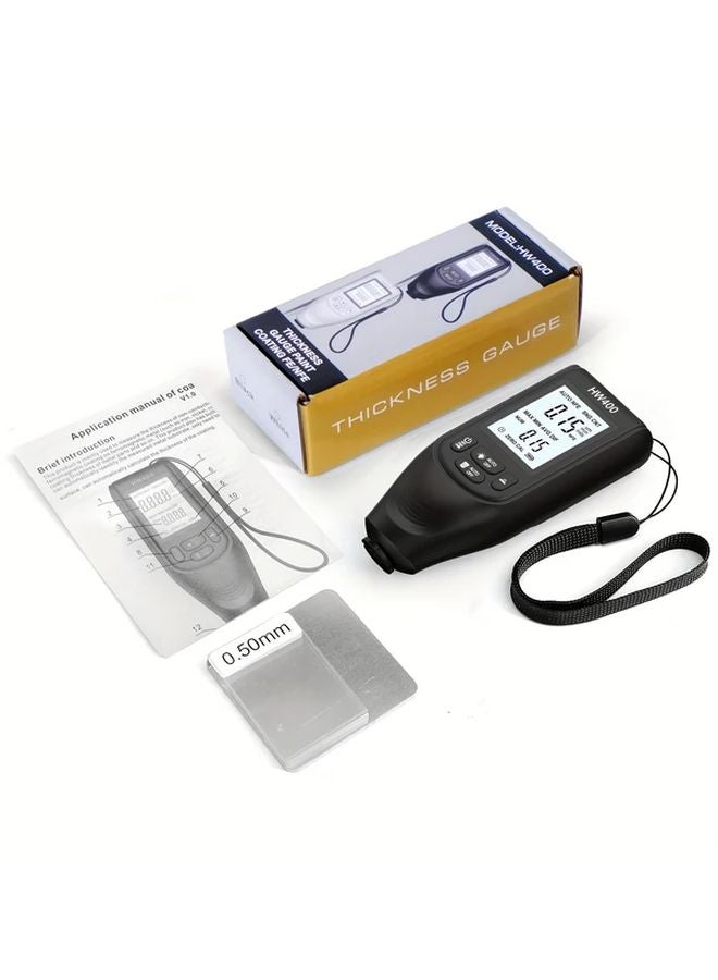 HW400 Car Coating Thickness Gauge Auto Manual LCD Display 0 2000um Black - Image 1