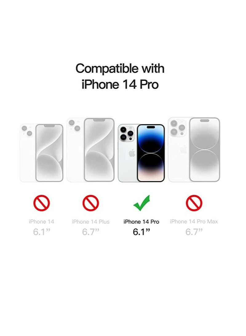 جي تيك جراب لهاتف iPhone 14 Pro مقاس 6.1 بوصة مقاوم للصدمات وغطاء ممتص للصدمات مضاد للخدش ظهر شفاف أسود - Image 4