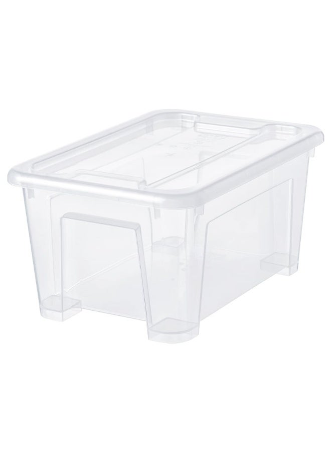 Storage Box with lid, transparent, 28x20x14 - Image 1