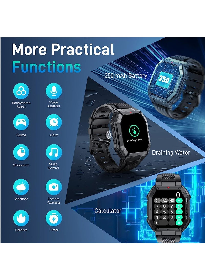 RollsTimi  Men's Smart Watch,1.85" HD Outdoor Fitness Tracker Sports Watch With Heart Rate Sleep Monitor For iPhone Android - Image 2