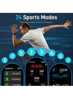 RollsTimi  Men's Military Smart Watch,1.85" HD Outdoor Fitness Tracker Sports Watch With Heart Rate Blood Pressure Sleep Monitor For iPhone Android  - Image 4