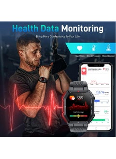 RollsTimi  Men's Military Smart Watch,1.85" HD Outdoor Fitness Tracker Sports Watch With Heart Rate Blood Pressure Sleep Monitor For iPhone Android  - Image 3