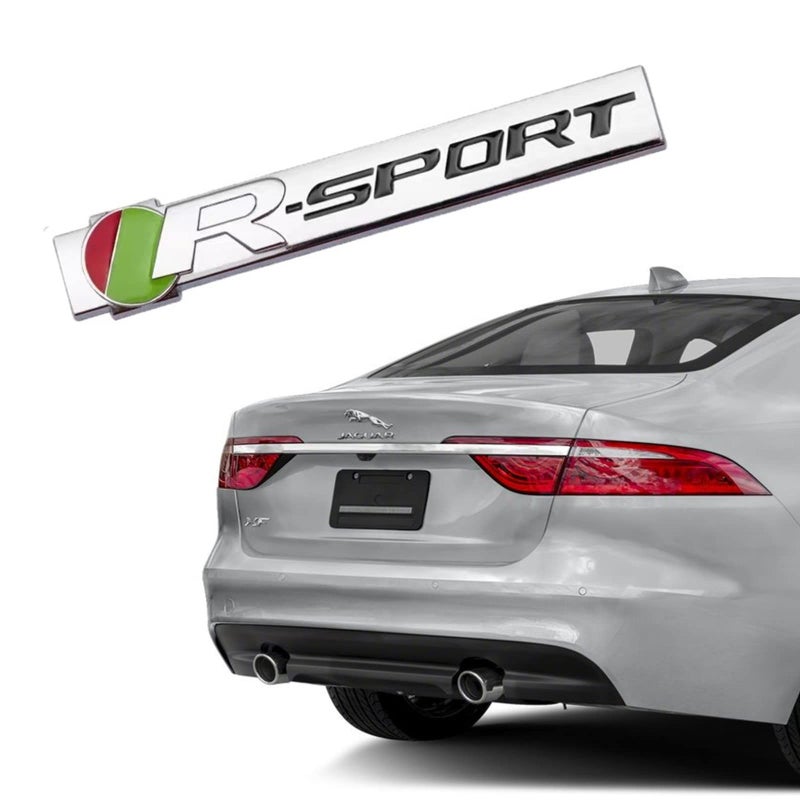 ARKOSKNIGHT Rdynamic Sports 3D BadgeCar Body Trunk Fender Front Grille RSPORT R S Emblem Logo StickerSpecial Vechicle Symbol Compatible with Jagvar AccessoriesRSports Chrome