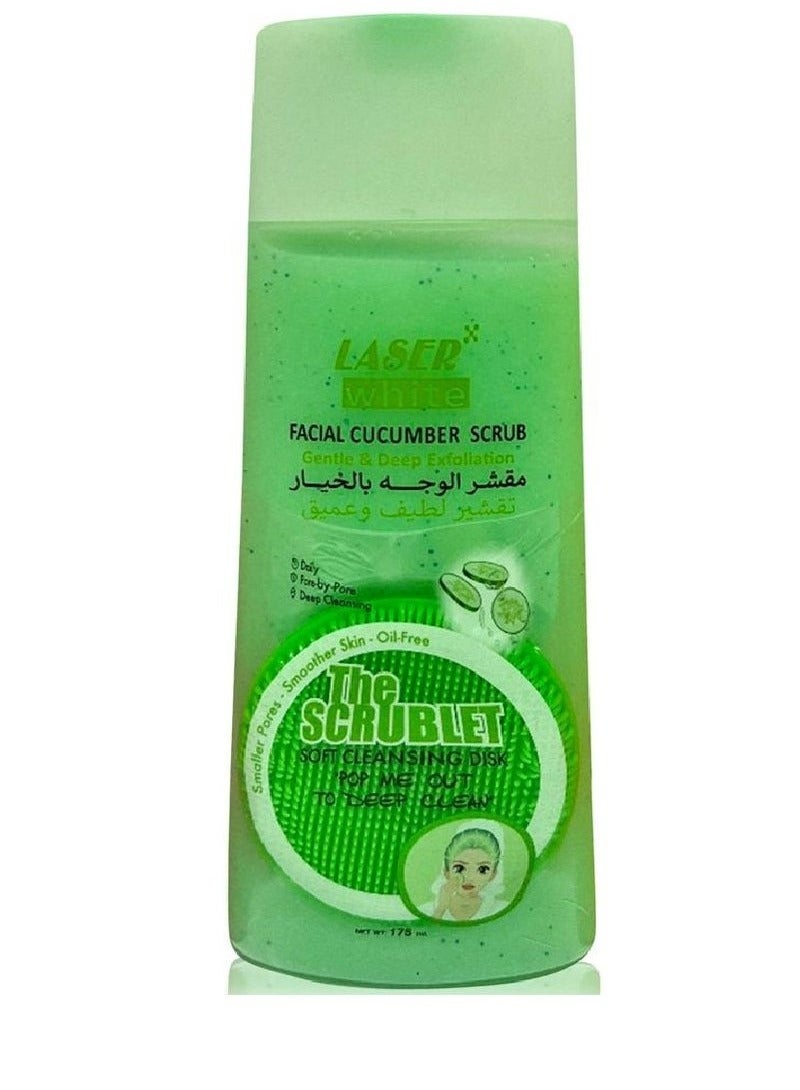 LASER WHITE Facial Cucumber Scrub Gentle And Deep Exfoliation 175ml