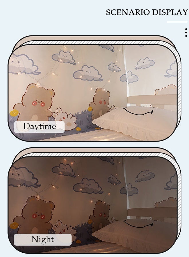 DUNISO ستائر تعتيم سفلية لسرير بطابقين وغرفة نوم وغرفة نوم وغطاء للخصوصية وغطاء للخصوصية وخلفية صورة ديكور خلفية ستارة تعتيم 2 لوح - Image 5