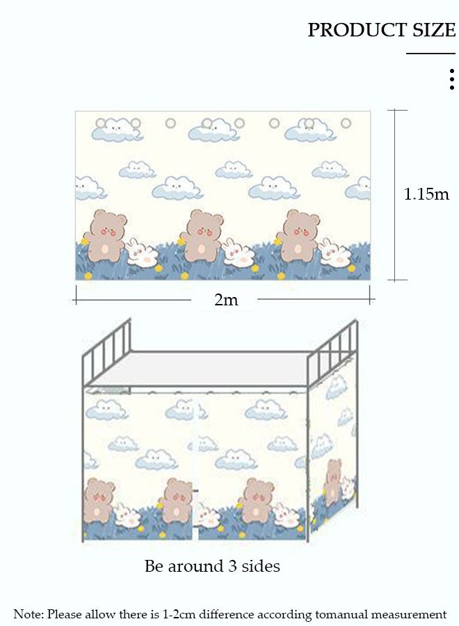 DUNISO ستائر تعتيم سفلية لسرير بطابقين وغرفة نوم وغرفة نوم وغطاء للخصوصية وغطاء للخصوصية وخلفية صورة ديكور خلفية ستارة تعتيم 2 لوح - Image 3