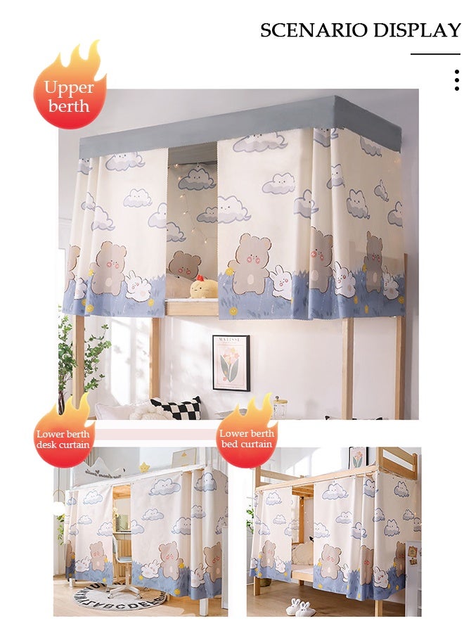 DUNISO ستائر تعتيم سفلية لسرير بطابقين وغرفة نوم وغرفة نوم وغطاء للخصوصية وغطاء للخصوصية وخلفية صورة ديكور خلفية ستارة تعتيم 2 لوح - Image 4