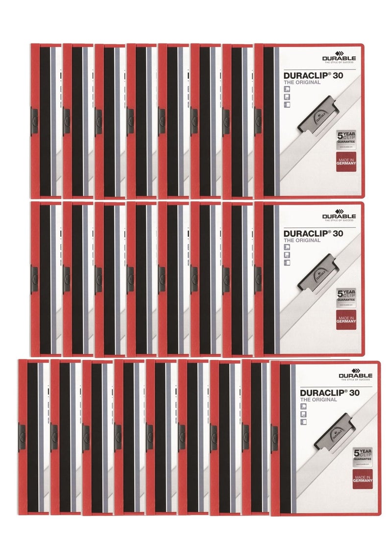 Durable 25-Piece Duraclip Clip Folder Red - Image 1