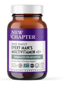 New Chapter Men'S Multivitamin, Every Man'S One Daily 40+, Fermented With Probiotics + Saw Palmetto + B Vitamins + Vitamin D3 + Organic Non-Gmo Ingredients - 96 Ct (Packaging May Vary)  - Image 1