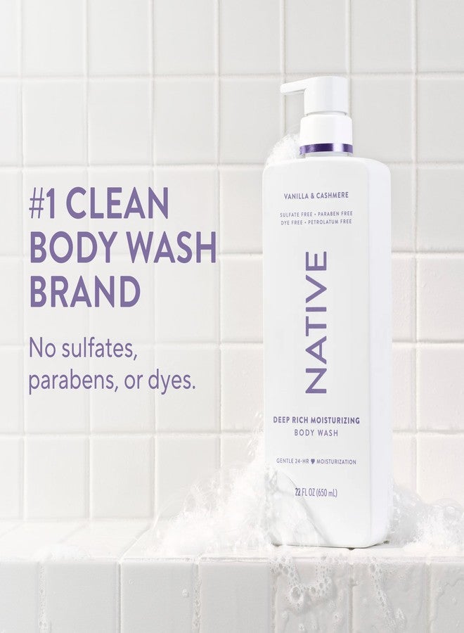 Native Moisturizing Body Wash, Clean & Gentle 24-Hour Hydration with Shea Butter, for Sensitive and Dry Skin, for Women & Men, Sulfate-free, Paraben-free, Vanilla & Cashmere, 22 fl oz - Image 2