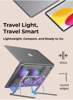glassology Foldable Laptop Stand with Built-in Cooling Fan - Portable, Ergonomic, and Adjustable  - Image 4