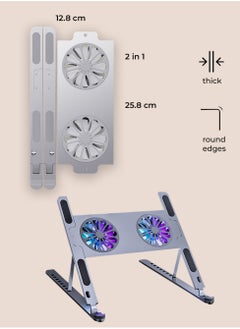 glassology Foldable Laptop Stand with Built-in Cooling Fan - Portable, Ergonomic, and Adjustable  - Image 5