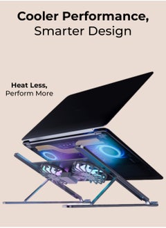 glassology Foldable Laptop Stand with Built-in Cooling Fan - Portable, Ergonomic, and Adjustable  - Image 3