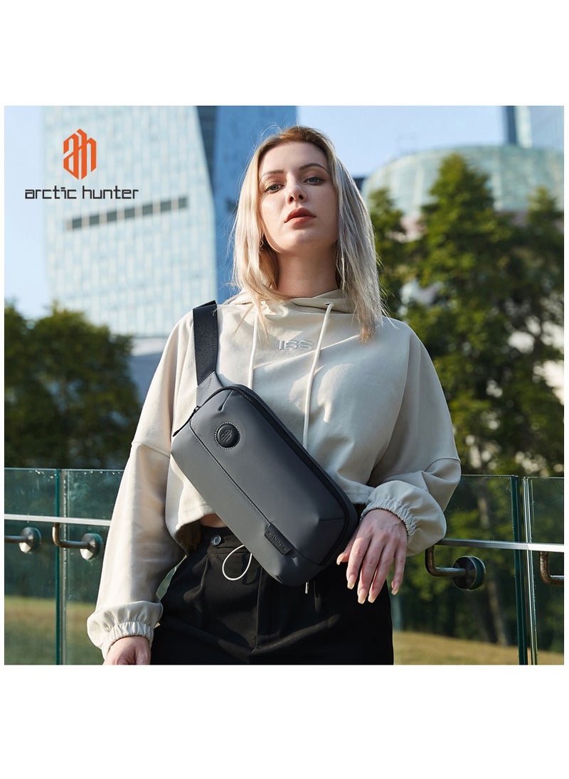 ARCTIC HUNTER - حقيبة خصر مضادة للسرقة ومقاومة للماء ومضادة للصدمات للأعمال والترفيه حقيبة صدر كروس للرجال والنساء Y00557 رمادي - Image 1