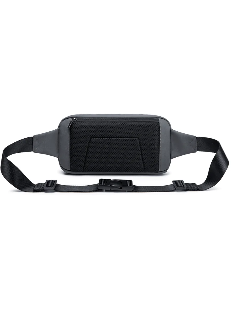 ARCTIC HUNTER Waist Bag Anti-Theft Water Resistant Shock Proof Business Leisure Crossbody Chest Bag for Men Women Y00557 Grey