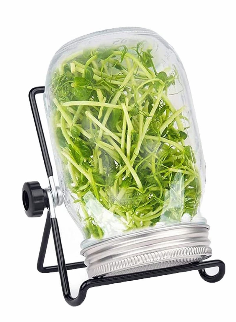 Excefore Sprouting Wide Mouth Jar with Steel Mesh Lids and Stands, 650ML Sprouter Jars, for Broccoli Beans Microgreens Sprouts - Image 1