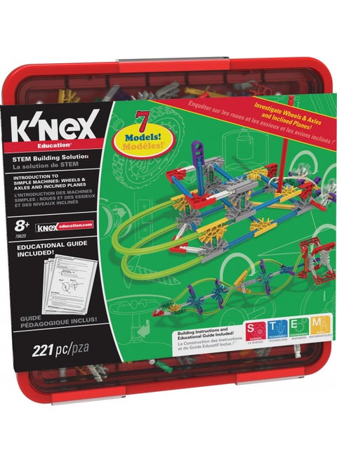 KNEX Education Intro to Simple Machines: Wheels, Axles, & Inclined Planes Set 221 Pieces Ages 8+ Engineering Educational Toy