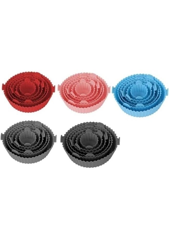 Happy Home - Silicone Air Fryer Pot Oven Basket Food Safe Reusable Air Fryer Oven Accessories Pot, Replacement Parchment Paper Liners, Home Kitchen Supplies (Pink- 6 Pack) - Image 1