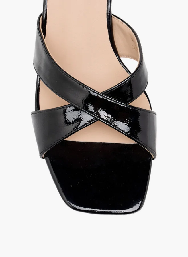 Flora Bella By Shoexpress Women Solid Slip-On Cross Strap Sandals with Stiletto Heels