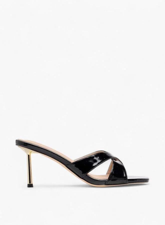 Flora Bella By Shoexpress Women Solid Slip-On Cross Strap Sandals with Stiletto Heels