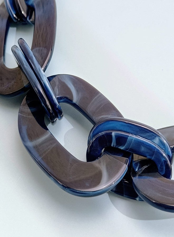 بوكار طقم مجوهرات بوكار للنساء، قلادة سميكة من الأكريليك بتصميم مكعب وسلسلة وأقراط حلقية، مصنوع من الأكريليك، بدون أحجار كريمة. - Image 3