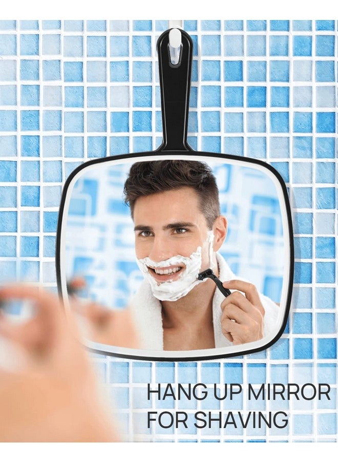 OMIRO - Hand Mirror, Extra Large Black Handheld Mirror With Handle, 12.4" L X 9" W - Image 1