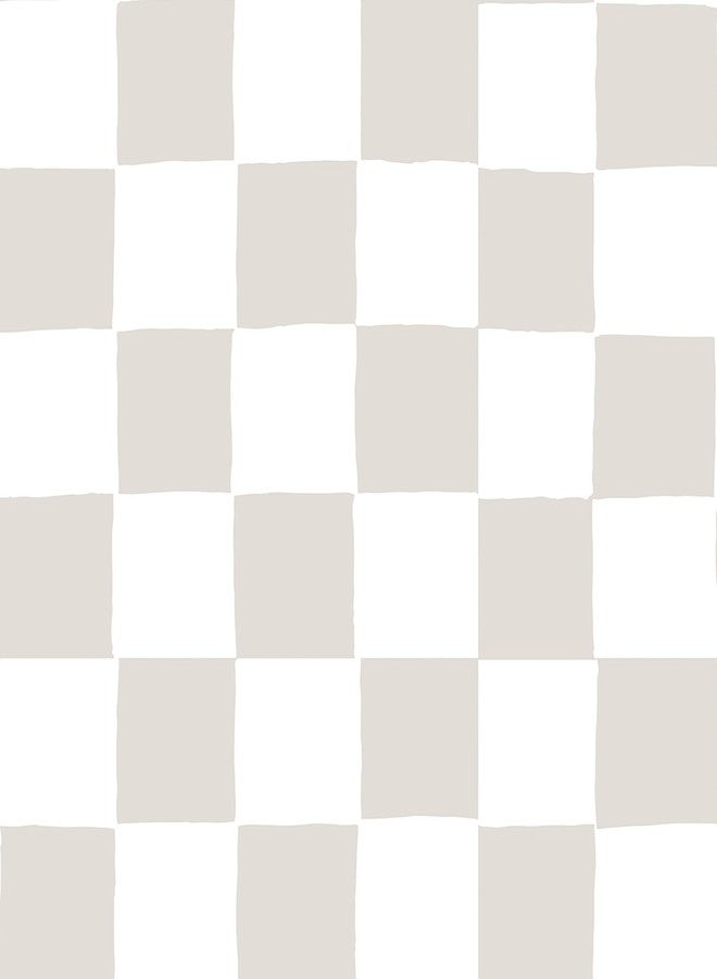 HelloWall Tan Checkered Wallpaper Peel and Stick Tan White Plaid Wall Paper Beige Cream Gingham Neutral Prepasted Vinyl Farmhouse Cottage Core Wallpaper Removable Contact Paper for Drawers 17.5x80" Hellowall - Image 1
