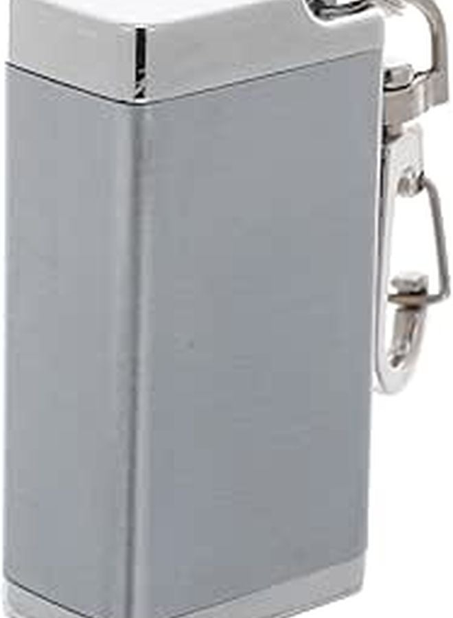 Portable Pocket Ashtray with Lid Windproof Rainproof Compact Keychain Design Silver - Image 1