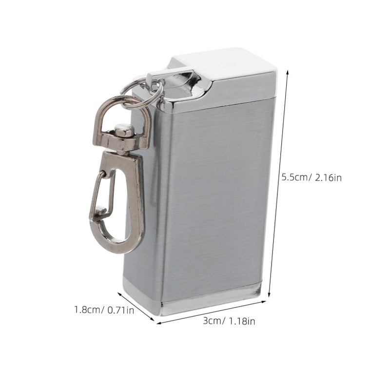 Portable Pocket Ashtray with Lid Windproof Rainproof Compact Keychain Design Silver - Image 3