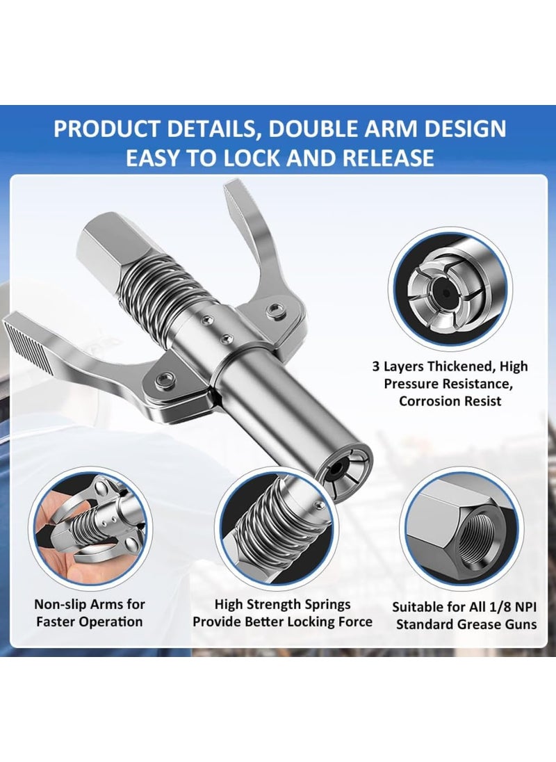 Generic GMS Spares Grease Gun Coupler 12000 PSI Heavy Duty Dual Handle with 30cm Hose Compatible with All Grease Gun  - Image 5