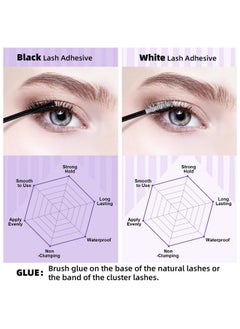B&qaugen Lash Cluster Glue 10 ML LASH Bond White Long Retention Eyelash Glue for Personal DIY Eyelash Extension Waterproof Lash Bond Glue Mild High Adhesive Lash Glue for Beginners (Black,10ml)  - Image 5