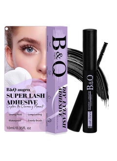 B&qaugen Lash Cluster Glue 10 ML LASH Bond White Long Retention Eyelash Glue for Personal DIY Eyelash Extension Waterproof Lash Bond Glue Mild High Adhesive Lash Glue for Beginners (Black,10ml)  - Image 1
