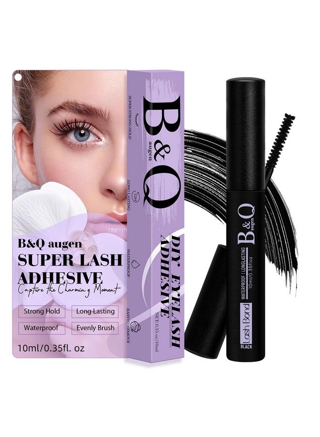 B&qaugen Lash Cluster Glue 10 ML LASH Bond White Long Retention Eyelash Glue for Personal DIY Eyelash Extension Waterproof Lash Bond Glue Mild High Adhesive Lash Glue for Beginners (Black,10ml) - Image 1