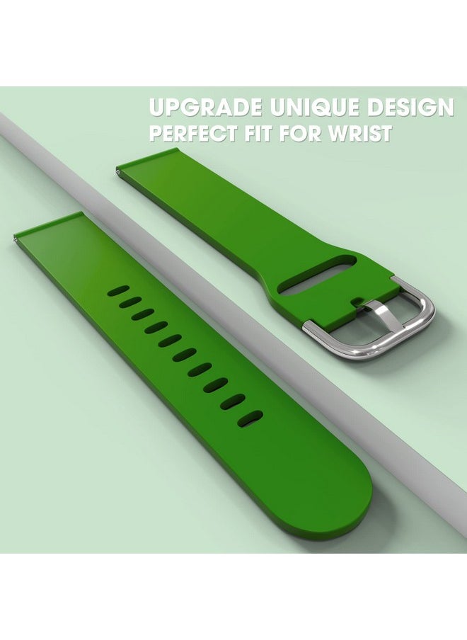 Sounce Silicone 22mm Replacement Watch Strap with Metal Buckle Compatible with Boat Xtend, Boat Xtend Pro, Noise Colorfit Pulse 2 Max, Noise Pulse Go Buzz, Fireboltt Phoenix, Fireboltt Rage, Boat Flash, Noise Colorfit Pulse Grand, Noise Colorfit Ultra Smart Watch & All Watches (Green)
