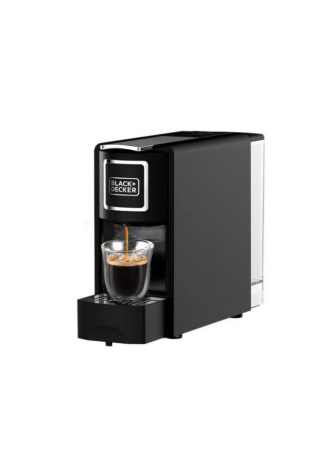 BLACK+DECKER 1140W Capsule Coffee Maker Black and Silver 600 ml CCM100-B5