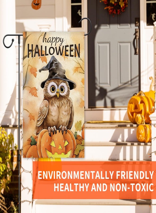 HBYDO Happy Halloween Garden Flag, 12x18 Inch Vertical Double Sided Burlap Pumpkin Owl Halloween Yard Flag, Yard Sign for Holiday Outside Decorations Garden Yard - Image 5